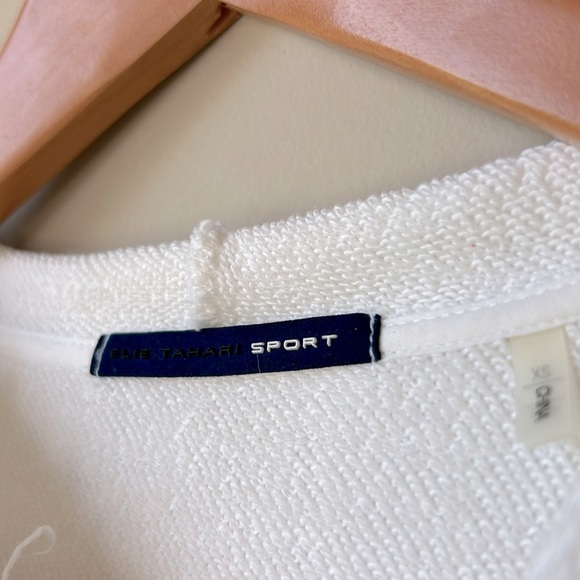 ELIE TAHARI SPORT white mesh sleeves hoodie size XS - Picture 4 of 5